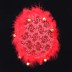 Tambourin dentelle avec plume pour mariage - rouge