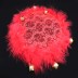 Tambourin dentelle avec plume pour mariage - rouge
