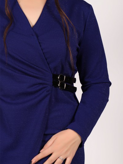 Robe courte blazer à pailette Actuel - bleu marine
