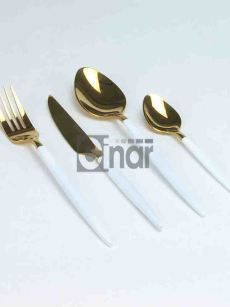 Couvert de table SARA 24 pièces gold/blanc