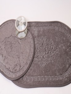 Tapis de bain Ipekce suna 2 pièces - marron foncé