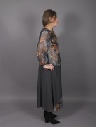 Robes mi longue à fleur Ksas - gris/ orange