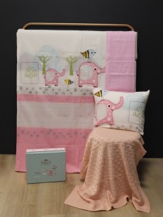 Ensemble de housse de couette avec couverture éléphant 1 personne Ipekce home 