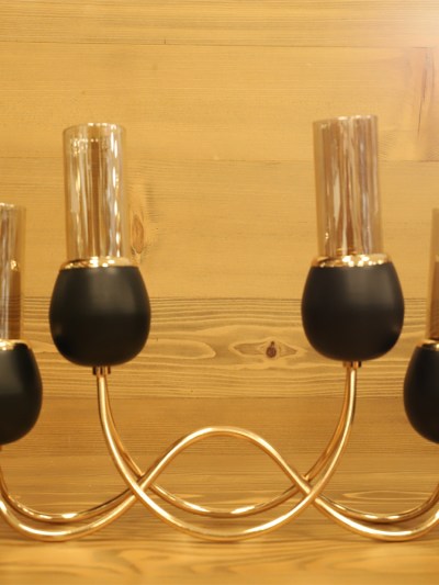 Chandelier pour 4 bougies Schäfer - doré/noir