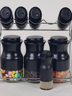 Ensemble de 8 pots à épices Schäfer - noir