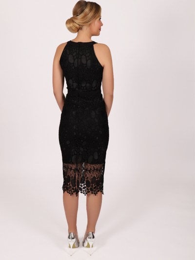 Robe courte dentelle Dans - noir