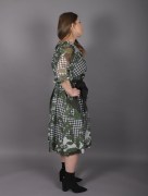 Robe trapèze à motif Ksas - kaki