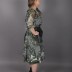 Robe trapèze à motif Ksas - kaki