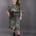Robe trapèze à motif Ksas - kaki