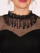 Robe courte pointillé Dans - noir