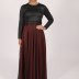 Robe longue simple Garize - bordeaux/noir