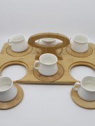 Tasse à café avec plateau bambou 