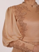 Robe longue à col bateau Garize - beige
