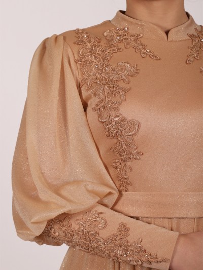 Robe longue à col bateau Garize - beige