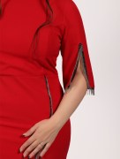 Robe mi longue chic Dans - rouge