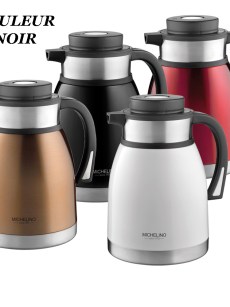 Pichet à vide en acier inoxydable Michelino série andorra 1.5L / noir