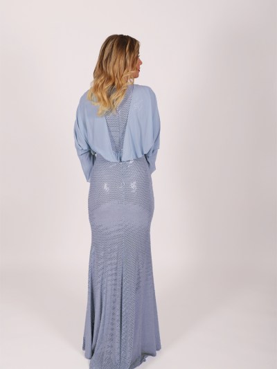 Robe longue glamour Garize - bleu
