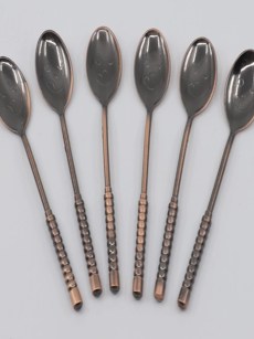 Cuillère à thé métal 6 pièces  - bronze