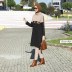 Tunique avec applique en cuir beige