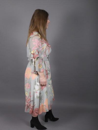 Robe à fleur ceinturé My twins - multicolore