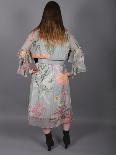 Robe à fleur ceinturé My twins - multicolore