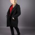 Manteau court suédine avec double boutonnage Loreen - noir