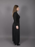 Jupe longue jacquard noir sergé à motif Sebnem 