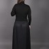 Jupe longue jacquard noir sergé à motif Sebnem 