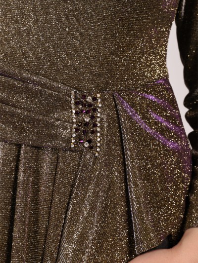Robe longue à paillette - doré/violet