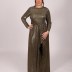 Robe longue à paillette - doré/violet