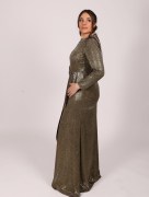 Robe longue à paillette - doré/violet