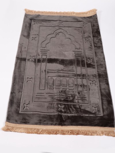 Tapis de prière velours en cuir - gris