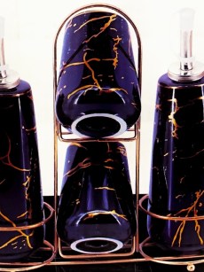Ensemble de salière 4 pièces Zellerfeld - noir marbré 
