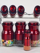 Ensemble de 8 pots à épices Schäfer - rouge