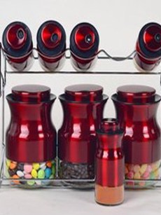 Ensemble de 8 pots à épices Schäfer - rouge