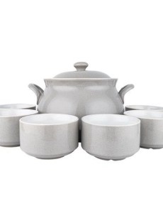 Tajine Almina 6 pièces porcelaine Al-8081 - gris