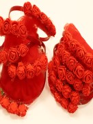 Accessoires de cheveux avec fleur et tulle ( lot de 12 pièces ) - rouge 
