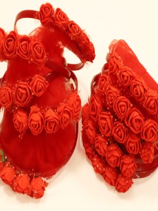 Accessoires de cheveux avec fleur et tulle ( lot de 12 pièces ) - rouge 