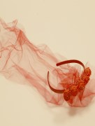 Accessoires de cheveux avec fleur et tulle ( lot de 12 pièces ) - rouge 