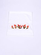 Serviette à fleur velours glaieul orange