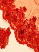 Voile mariée rouge 3D avec accessoires 
