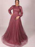 Robe longue en tulle Favella - vieux rose