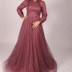 Robe longue en tulle Favella - vieux rose