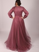 Robe longue en tulle Favella - vieux rose
