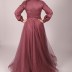 Robe longue en tulle Favella - vieux rose