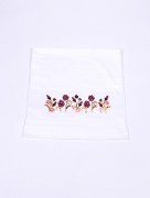 Serviette à fleur velours glaieul rose violet