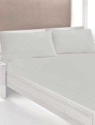 Drap housse élastique coton Ipekce 160x200cm - beige