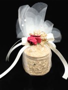 Boîte à dragée avec fleur - doré