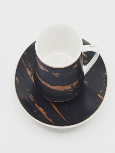Tasse à café 6 Pièces Zellerfeld bleu marine/bronze 
