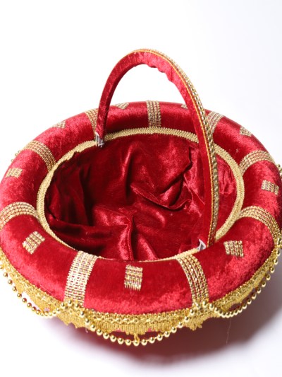 panier à perle - bordeaux 
